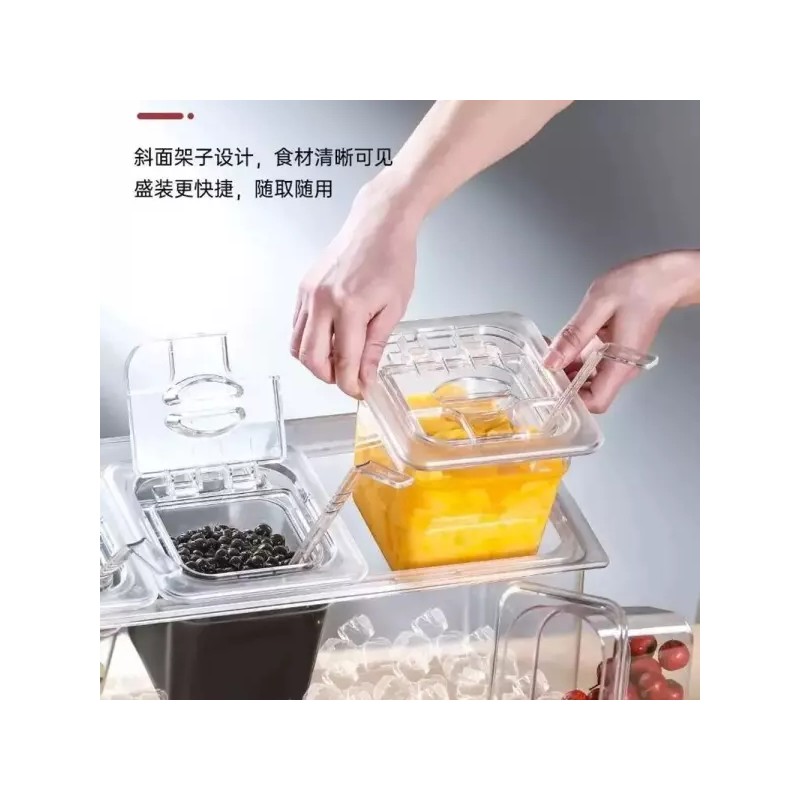 셀프바 업소용 토핑 플립 재료 뷔페 뚜껑 바트 셀러드바 6