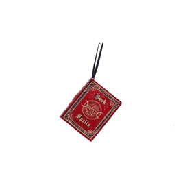 Nemesis Now Book of Spells Hanging Ornament 7cm, Resin, Red, Triple Moon Design, Witchcraft Decoration, Cast in the Finest Resin, Expertly Hand-Painted