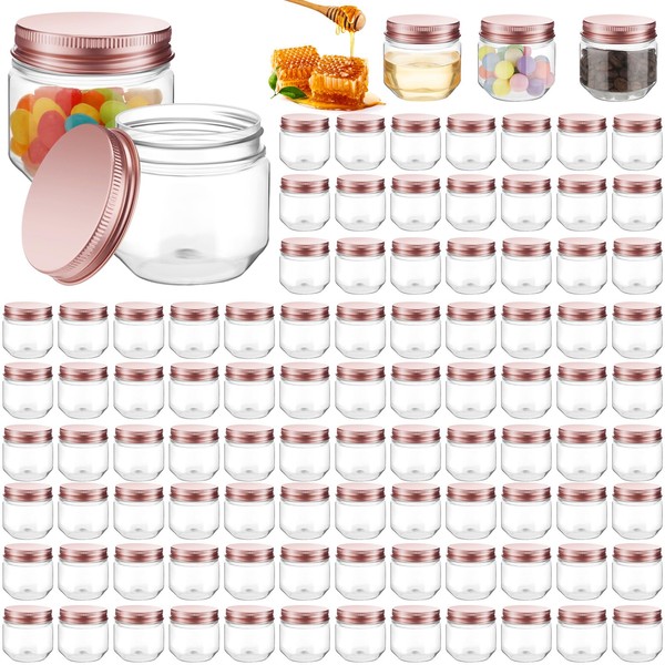 Maxcheck 105 Pcs 3 oz Wide Mouth Mason Jars Clear