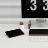Black Glass Desk Whiteboard with Reversible Wood Stand, Small Portable