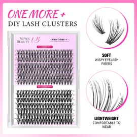 VEYESBEAUTY Lash Clusters Eyelashes Cluster Lashes Extensions One More+ Multi-type Lash Cluster Kit False Eyelashes Wispy Lash Clusters Kit, 30D+40D Clusters 8-16mm