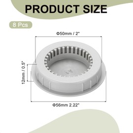 PATIKIL Round Vent Cover 50mm/2", 8 Pcs Plastic Soffit Air Vent Floor Air Vents Ventilation Hole for Home Ceiling Wall Duct Cabinet Closet Wardrobes, Grey