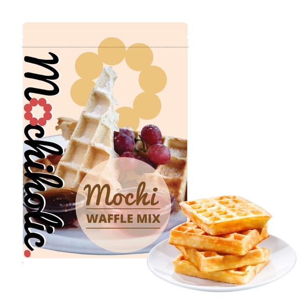 Waffle Mix Original Recipe - Rice Flour,Low Calories and Sugar - Essential Nutrients - 12 oz Healthy Daily Snacks by Mochiholic (Pack of 1)
