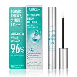 LASHVIEW Eyelash Growth Serum (0.17fl.oz / 5ml) - Premium Lash Enhancer for Longer, Thicker, Fuller Lashes - Strengthens & Conditions Lashes - Safe & Effective Formula for Visible Results in 2 Weeks