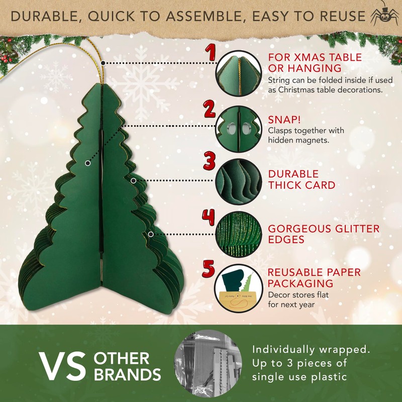 Premium Reusable Christmas Decorations - Christmas Table Decorations/Xmas Home Decor