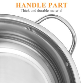 PRETYZOOM Stainless Steel Pot with Divider, 2 Flavour Mandarin Duck Pot Hot Pot Pot Multi-purpose Cooker Chinese Shabu Shabu Hot Pot with Handle (32cm)