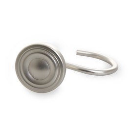 BINO | Shower Curtain Hooks - Brushed Nickel - Set of 12 | Hooks Shower Curtain | Shower Curtain Rings Hooks | Rust Proof Shower Curtain Hooks | Bathroom Shower Hooks For Curtain | Bathroom Essentials