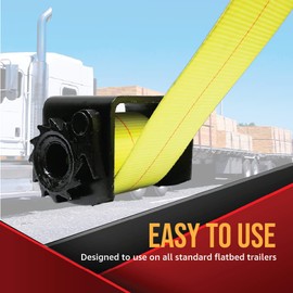 Boxer 4 Pack 4” x 30’ Heavy Duty Winch Strap with Twisted Loop, Breaking Strength 16,200 lbs, Working Load Limit 5,400 lbs, for Flatbed Trucks, Cargo Control, Trailer