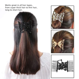 Elástico Peinetas, Peine de Pelo de Abalorios Clip de Pelo Elástico Mágico Peineta de Pelo Clip Doble Peine de Las Mujeres, Doble Disco para las Mujeres Accesorios para el Cabello(3#)