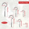 Xpieoyrm Pack of 150 Screw Hooks, 6 Sizes Cup Hook