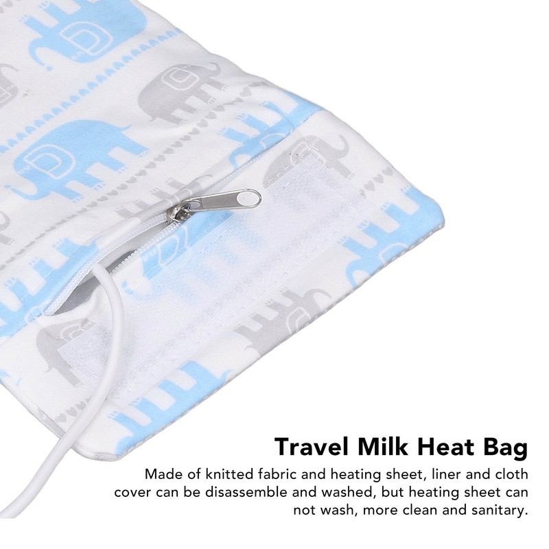 Travel Milk Heat Bag USB Portable Compact Zip Closure Thermostat