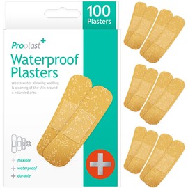 100 x Waterproof Plasters Flexible Durable Breathable Professional Assorted Sizes Beige UK Free P&P