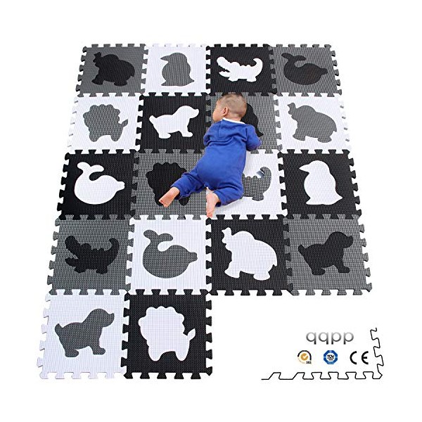 qqpp EVA 18 Tiles Baby Play Mat for Playing, Interlocking