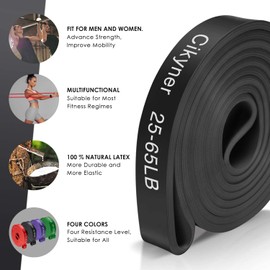 Cikyner Resistance Bands, Pull Up Assist Bands Premium Pull Up Bands Fitness Exercise Stretch Workouts Bands for Pull up, Chin up, Power lifting, Yoga, Pilates, Strength and Training (Black)