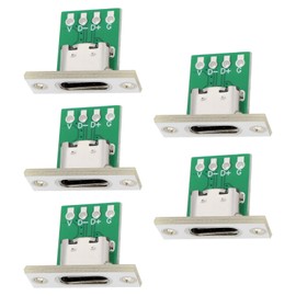 OTOTEC 5Pcs Type C Female Socket Connector with PC Board, 24Pin USB 2.0 Pinout Panel Mount USB C Female Socket for DIY Mobile Devices Laptops Tablets