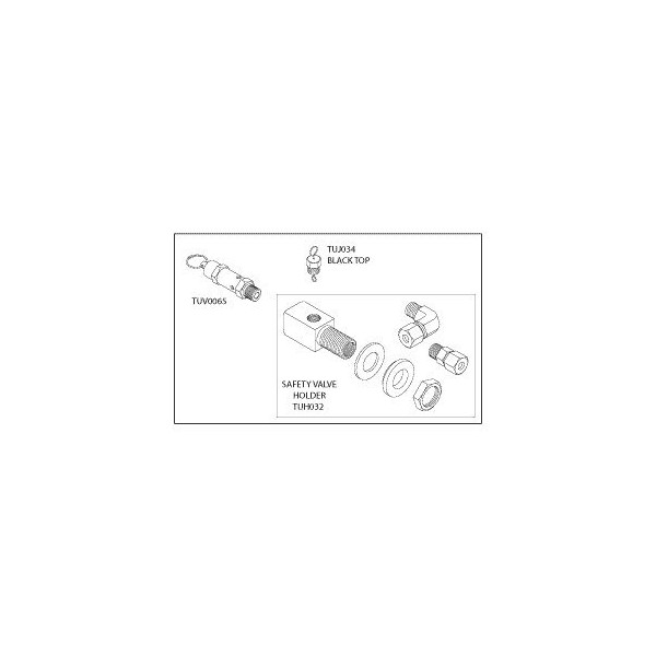 Safety Valve Holder Kit (40 PSI) for Tuttnauer - Black