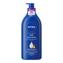 NIVEA Body Crema Corporal Humectante Body Milk Nutritiva 625ml. 72 horas de Humectación Profunda con Ácido Hialurónico Puro y Aceite de Almendras,... 