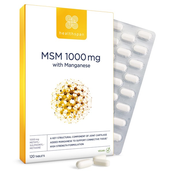 healthspan Healthspan MSM 1,000mg with Manganese (120 Tablets) | Supports