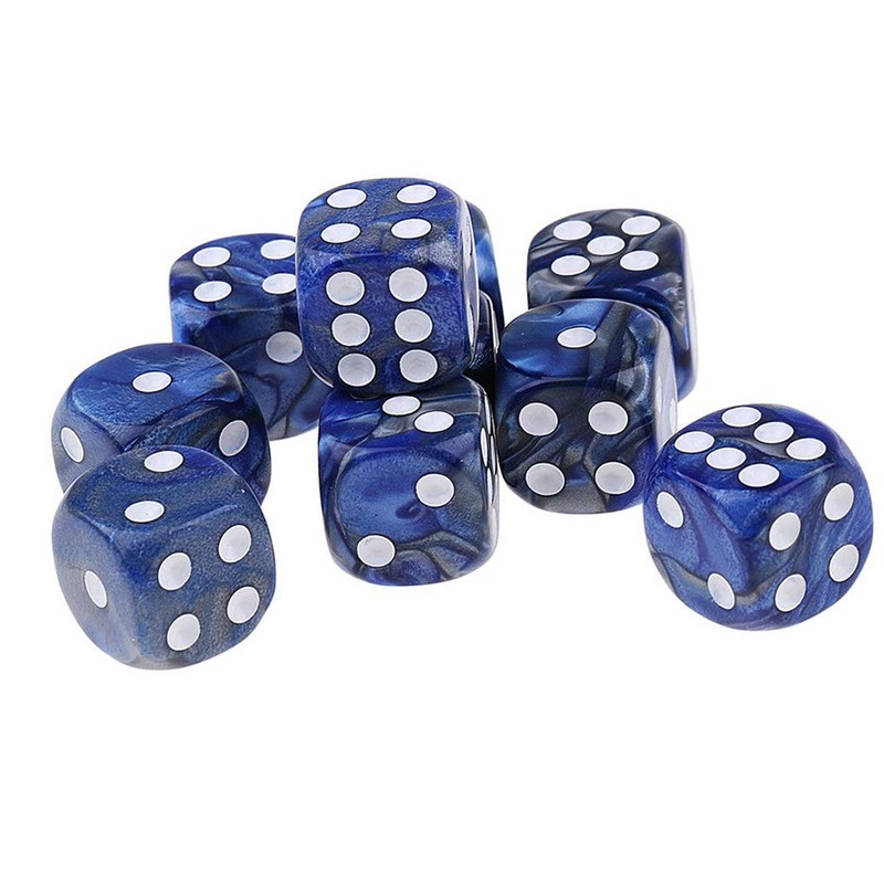 Yiotfandoll 10PCS Polyhedral Dice D6 Dice 16mm Acrylic Dice Game