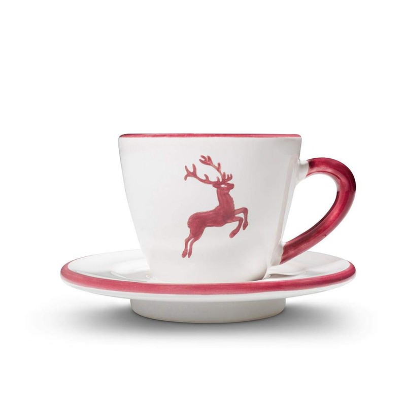 GMUNDNER KERAMIK Espresso for you Gourmet Crockery Set, Bordeaux Red