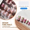 GlamRays Short Press-On False Nails with Cartoon Heart Designs Cute