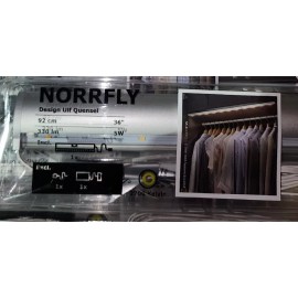 Ikea Closet LED Light Strip NORRFLY 36", Aluminum Color 330 Lumen 803.323.07 NEW