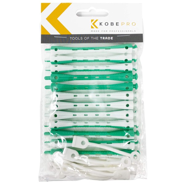 Kobe Professional Hairdressing Perm Rods with Rubbers - Non-Slip, Curling
