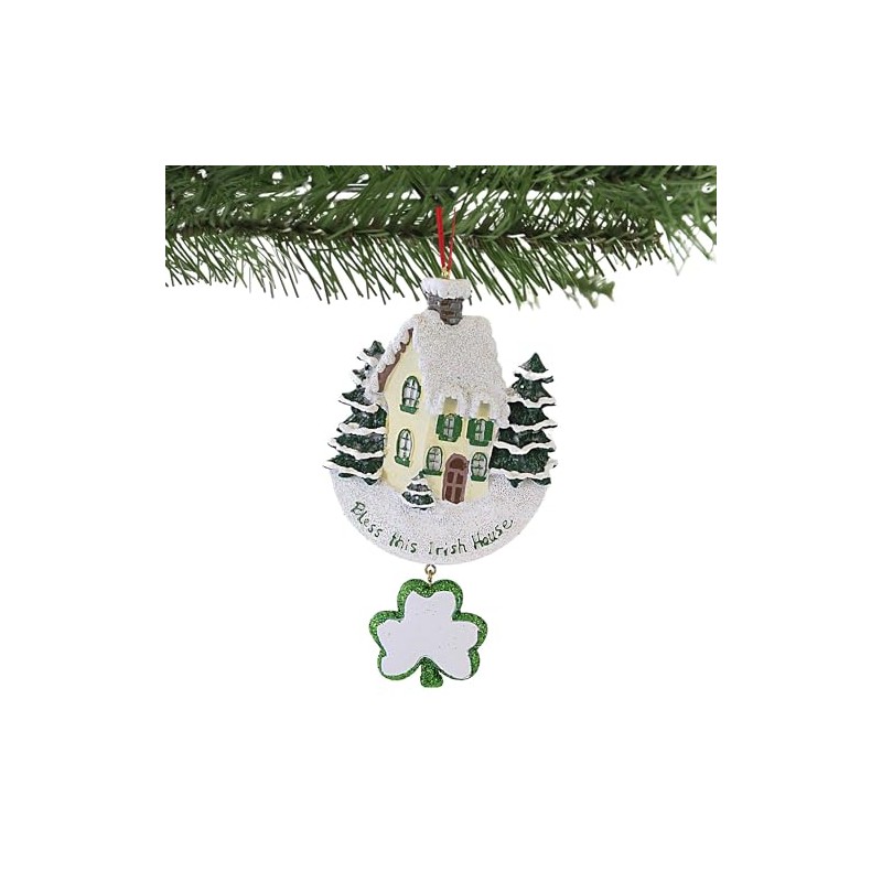 Kurt Adler "bless This Irish House" With Dangle Shamrock Ornament