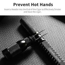 CIGARLOONG Cigar Punch, 4 in 1 Retractable Screw Out Punch, Sharp Hole Opener (Color : Black)
