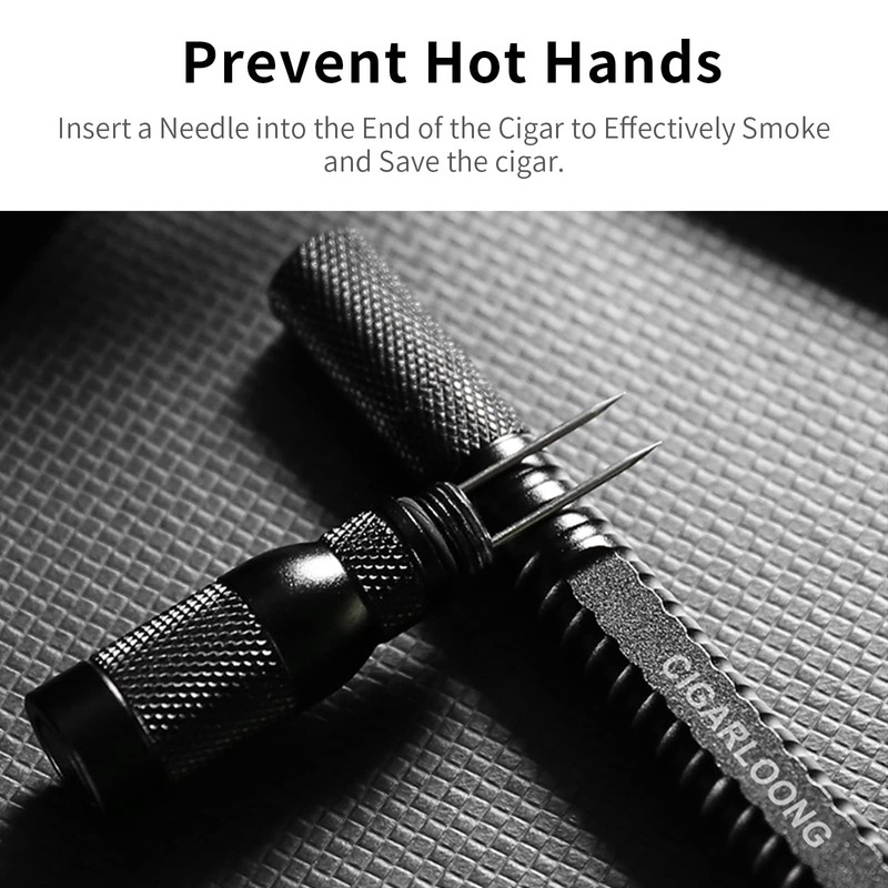 CIGARLOONG Cigar Punch, 4 in 1 Retractable Screw Out Punch,