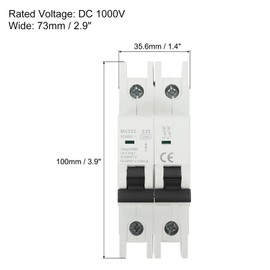 sourcing map 1 Pcs DC Miniature Circuit Breaker 2P 32A 1000V Isolator M125Z DIN Rail Mount Disconnect Switch Circuit Breaker Protection Thermal Magnetic Trip