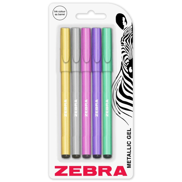 Zebra ZGE Gel Ink Stick Pens - Metallic Barrel -