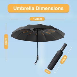 RKINC Paraguas Plegable Automático, Paraguas de Bolsillo para Lluvia y Sol, Sombrilla Plegable Grande Resistente al Viento y Lluvia con Protección UV, Portátil para Hombres y Mujere (Azul Oscuro)