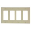 Leviton 4-Gang Decora/GFCI Device Wallplate, Standard Size, Thermoplastic Nylon, Device