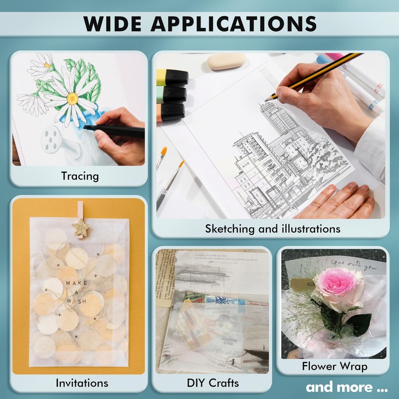 Koala 110 Sheets Tracing Paper 8.5x11 inch White Translucent Paper