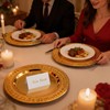 ZENOVLUX 6 Pack 13'' Gold Party Chargers Reusable Large Plates,