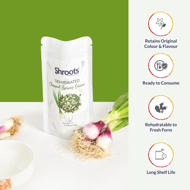 SHROOTS Dehydrated Chopped Spring Onion Flakes Pure Vegetarian No Added