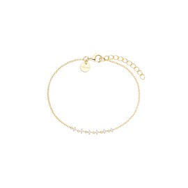 NOELANI 2031574 Women's Bracelet 925 Sterling Silver with Synthetic Zirconia 16 + 3 cm Gold Comes in Jewellery Gift Box, Precious metal, Cubic Zirconia