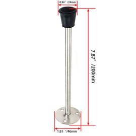Rannb Door Stopper Stainless Steel Wall Mounted Door Stop with Rubber Bumper 7.87"/200mm Length