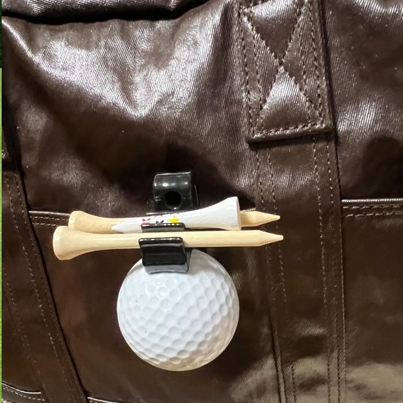 BacksRush(バックスラッシュ) 魅せる ゴルフボールケース Belt Series ベルトに挟む ボールホルダー ゴルフティーホルダー付き (ブラック)