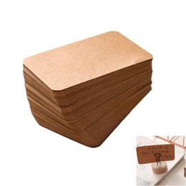 Roczential 400pcs Blank Cards Blank Cards 9x5.2cm Craft Business Card Message Memo Card Handwriting Label Bookmark Word Cards Memorization Cards Learning Cards (Brown)