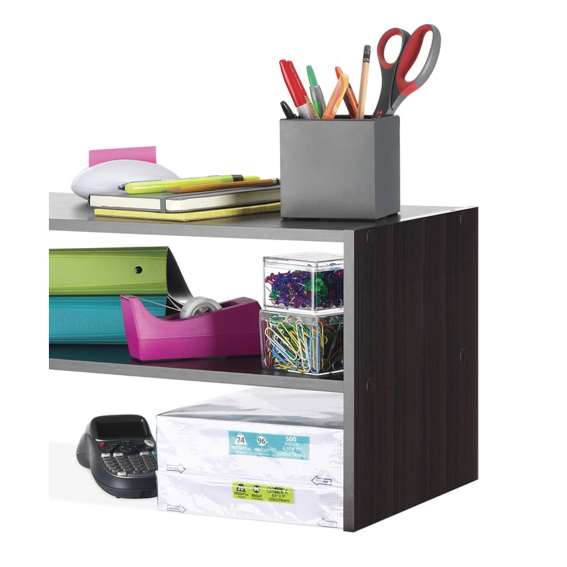 Whitmor Wood Stackable 2-Shelf Shoe Rack, 24 INCH, Espresso