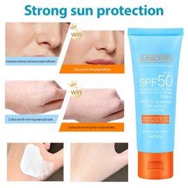 HQRKOTM Sunscreen face spf 50+, ein feuchtigkeitsspendendes, wasserfestes, nicht fettendes Sonnenschutzmittel mit starkem UVA-/UVB-Schutz für Körper und Gesicht, 40 g