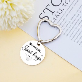 FAFQBING Sympathy Gifts for Loss of Loved One Grief Gifts for Women Men Thinking of You Gift for Women Men Bereavement Condolences Gift for Loss Sentimental Keychain for Her-No Words Just Hugs