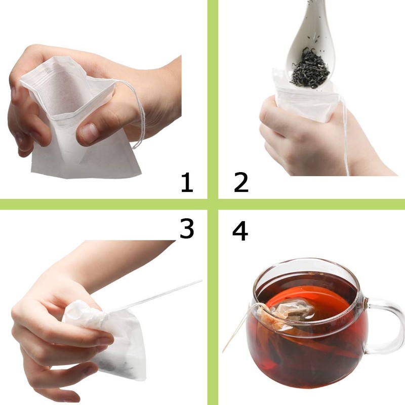 Tinkee Tea Filter Bags, Safe and Natural Material, Disposable Tea