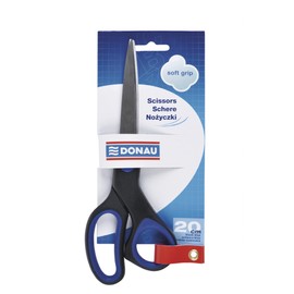 Office Scissors DONAU Soft Grip 20cm Blue/Small Office Accessories/Type-Soft Grip/Material-Steel/Plastic/Rubber/Colour-Black/Blue/Size-20cm