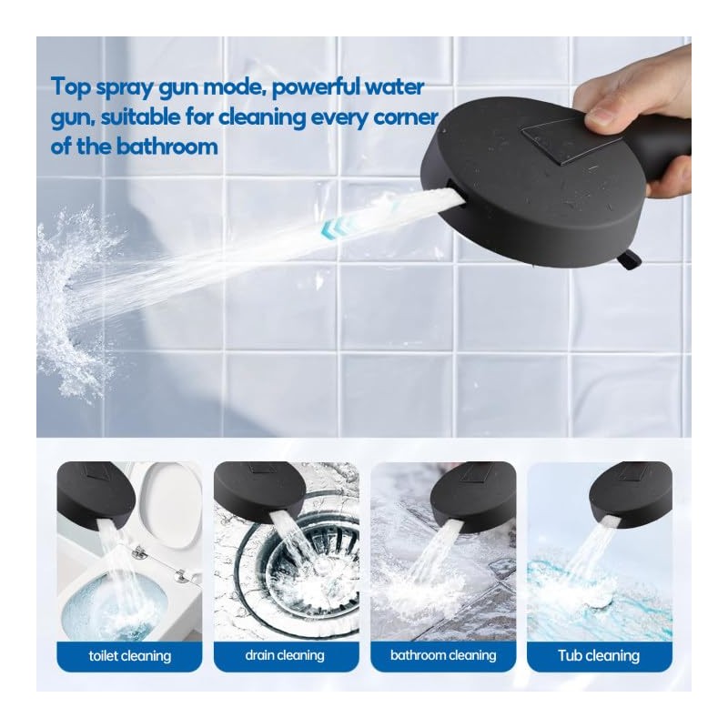 Botare Black Shower Head with Handheld Spray Combo 2 in