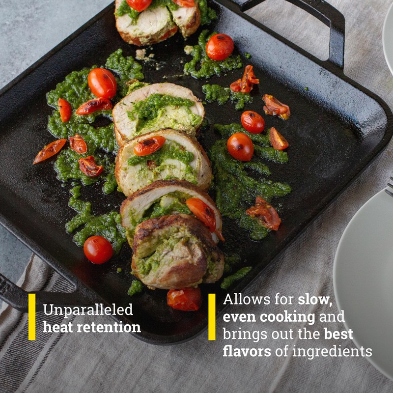 Lodge 11" Cast Iron Square Griddle - Chef Collection -