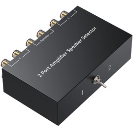 LiNKFOR Speaker Amplifier Selector Switch - (1-IN 2-OUT / 2-IN 1-OUT) Bi-Directional Amplifier Switch with A/B Toggle, No Power Needed, Gold-Plated Terminals, 100W RMS per Channel Speaker Switcher Box