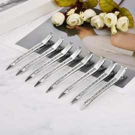 (32 PCS) 3.5 Inches Stainless Steel Duckbill Mouth Clips Alligator Clips, proxima Direct Hair Sectioning Hairpins Salon Dying Styling Tools